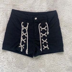 🤩🖤 Lace Up Goth Shorts